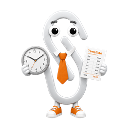 Staple Timeliste-maskot med klokke og timeliste